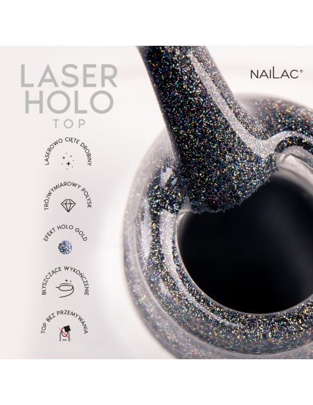 Hybrid top coat Laser Holo Top NaiLac 10ml