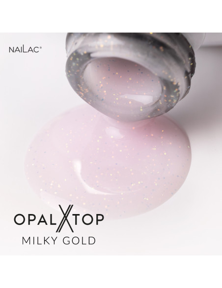 Hybrid top coat OpalX Top Milky Gold NaiLac 10ml