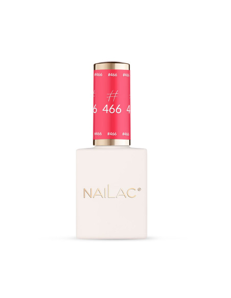 Butelka z lakierem hybrydowym #466 NaiLac w kolorze neonowa czerwień