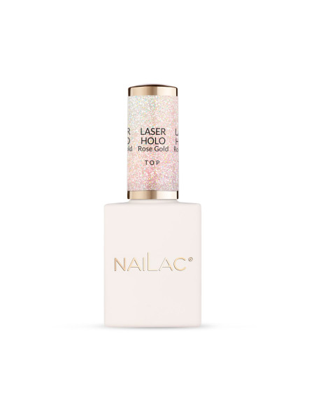Hybrid top coat Laser Holo Top Rose Gold NaiLac 10ml