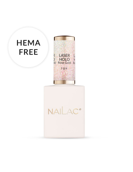 Hybrid top coat Laser Holo Top Rose Gold NaiLac 10ml