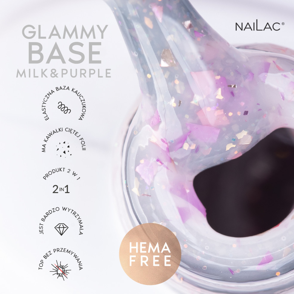 Rubber Base Glammy Base Milk&Purple...