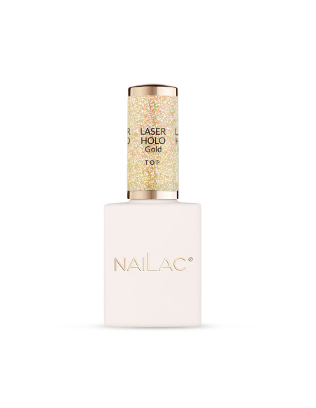 Hybrid top coat Laser Holo Top Gold NaiLac 10ml