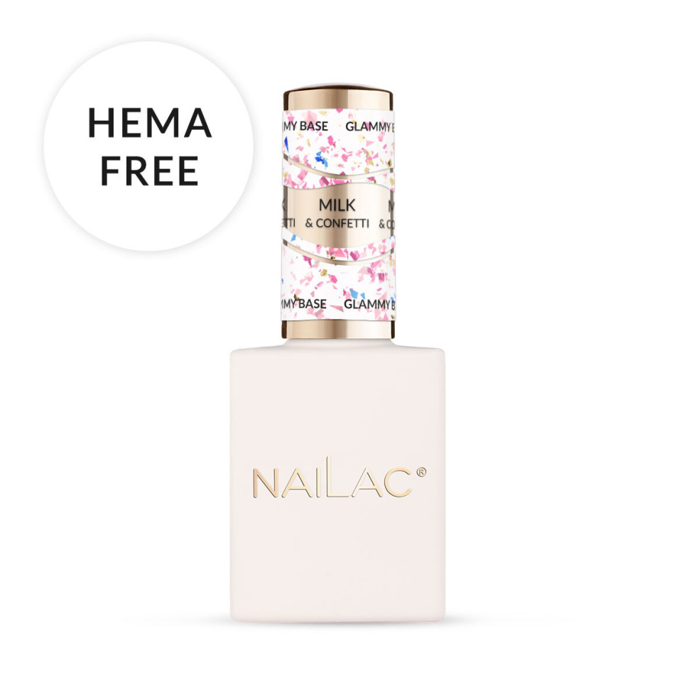 Baza kauczukowa Glammy Base Milk&Confetti NaiLac 10ml