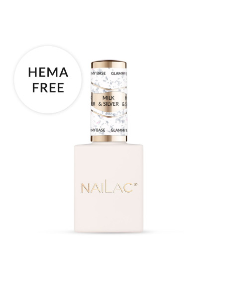 Rubber Base Glammy Base Milk&Silver NaiLac 10ml