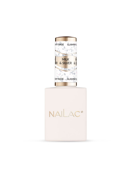 Rubber Base Glammy Base Milk&Silver NaiLac 10ml