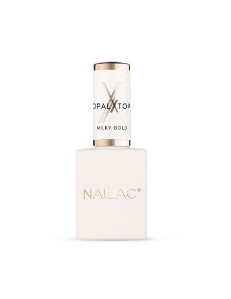 Hybrid top coat OpalX Top Milky Gold NaiLac 10ml
