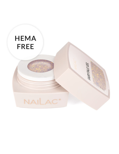 Żel NaiLac z efektem Flash w słoiczku - formuła hema-free z opalizującymi flakes  FairyTale Gel NaiLac 15g