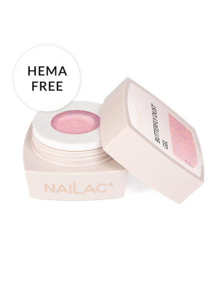 Żel NaiLac z efektem Flash w słoiczku - formuła hema-free z opalizującymi flakes Butterfly Dust NaiLac 15g