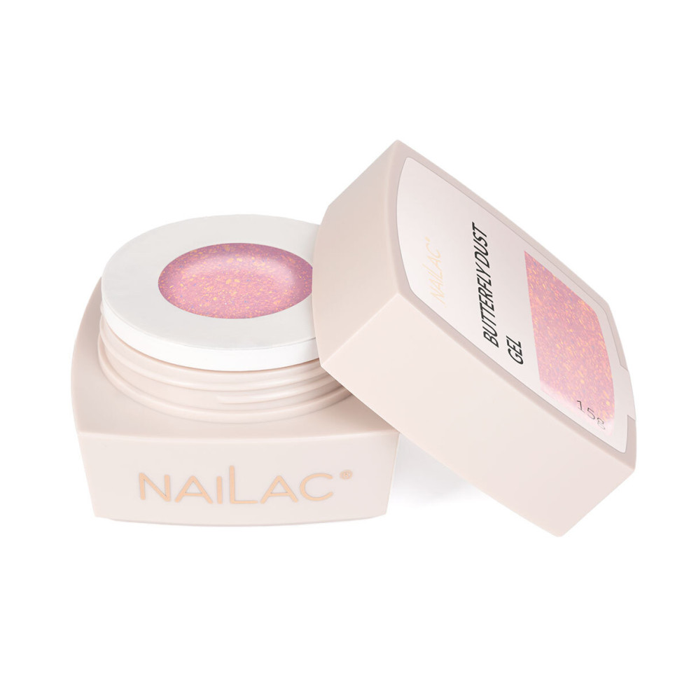 Otwarty słoiczek żelu NaiLac Flash Butterfly Dust NaiLac 15g