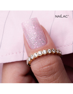 Żel NaiLac z efektem Flash w słoiczku - formuła hema-free z opalizującymi flakes Crystal Kiss Gel NaiLac 15g 2