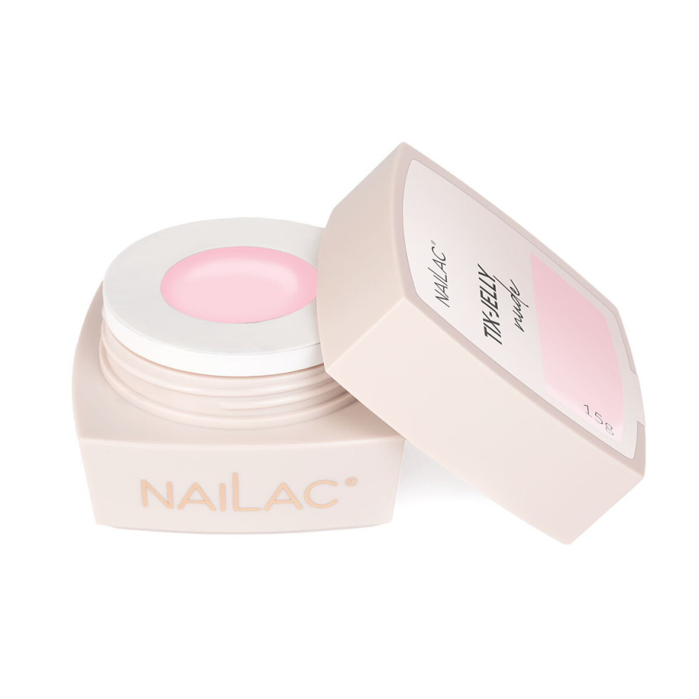 słoiczek z różowym żelem do przedłużania paznokci TiX-Jelly Nude NaiLac 15g