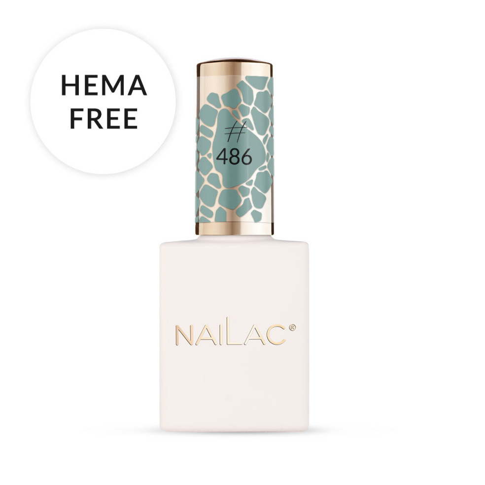 #486 Lakier hybrydowy NaiLac 7ml w odcieniu zgaszonej zieleni