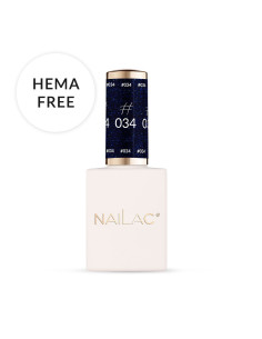 #034 Lakier hybrydowy NaiLac 7ml granatowy z drobinkami