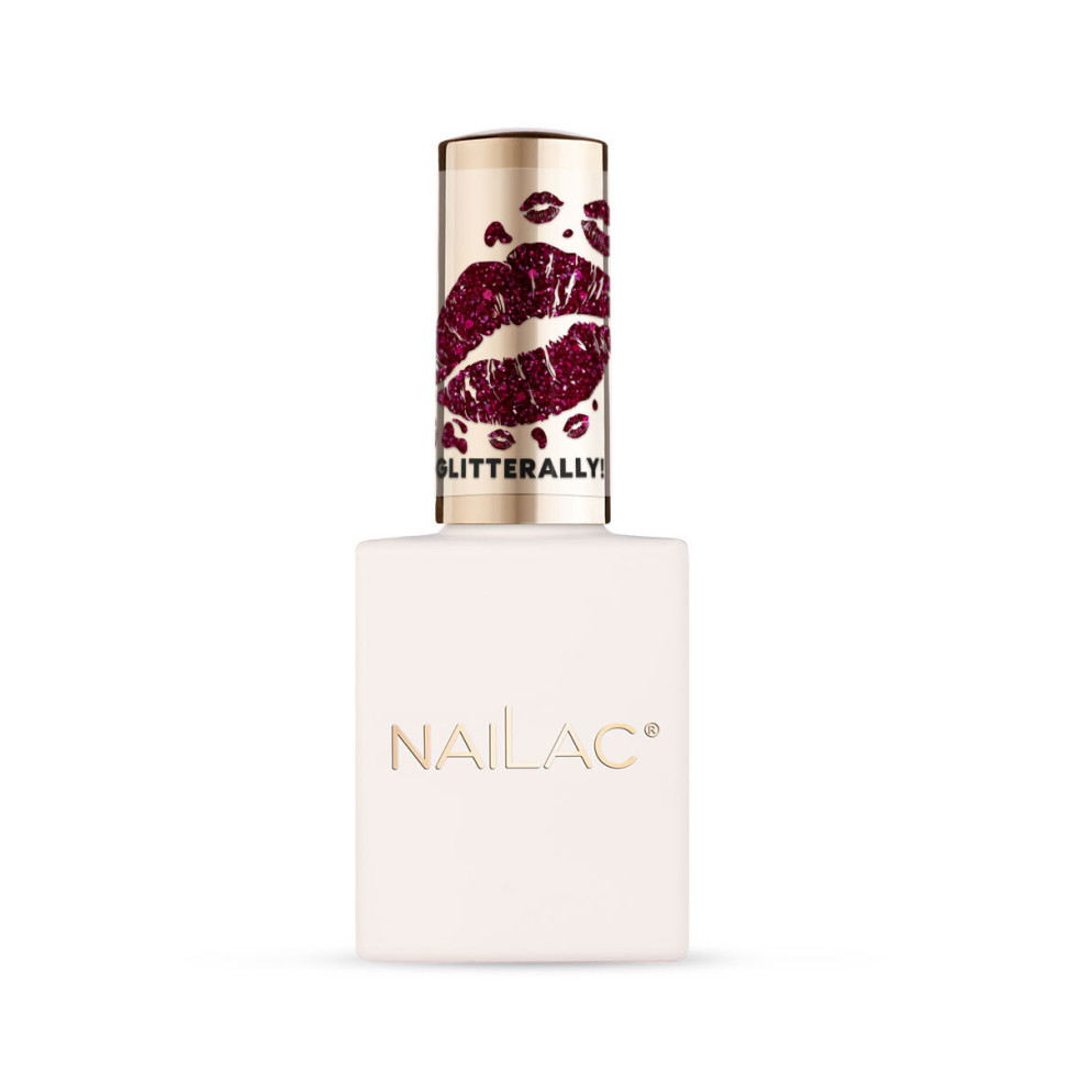 Lakier hybrydowy Glitterally! NaiLac 7ml - buteleczka z ozdobną nakrętką z kolekcji Glitter Gang