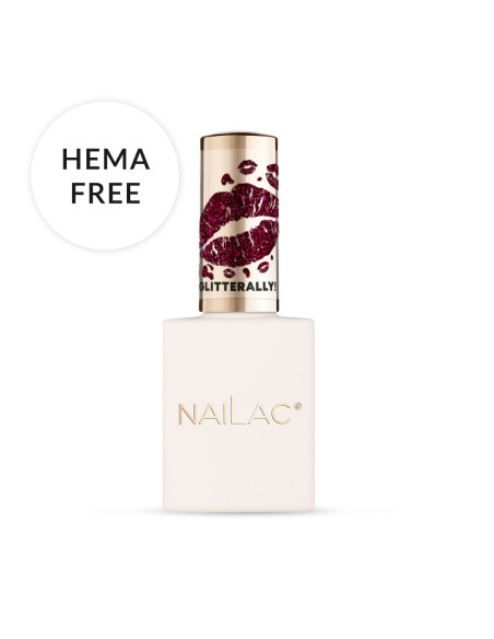 Lakier hybrydowy Glitterally! NaiLac 7ml w formule HEMA Free z efektem flash