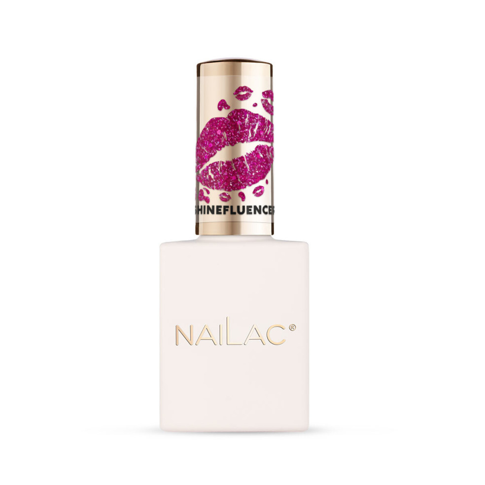Lakier hybrydowy Shinefluencer NaiLac 7ml - buteleczka z ozdobną nakrętką z kolekcji Glitter Gang