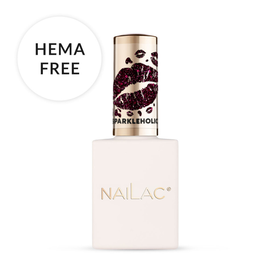 Lakier hybrydowy Sparkleholic NaiLac 7ml w formule HEMA Free z efektem flash