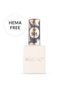 Butelka z lakierem hybrydowym w kolorze ciemnym szarym #501 NaiLac 7ml