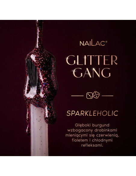 Hybrid nail polish set Glitter Gang NaiLac - flash effect