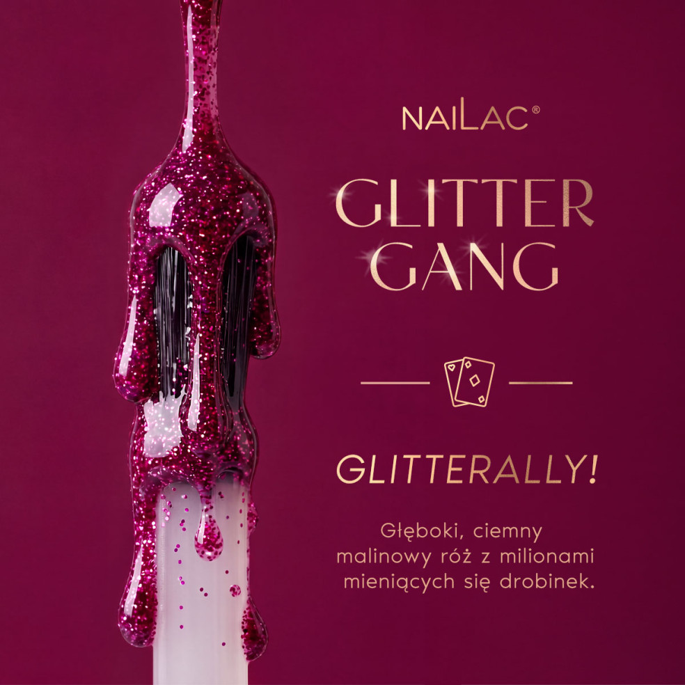 Hybrid nail polish glitter raspberry...
