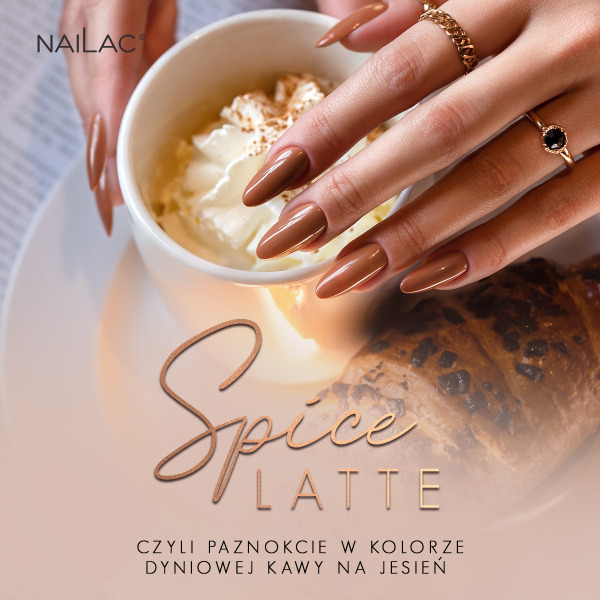 Spice Latte – nails in pumpkin coffee shades for autumn